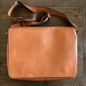 Tan Leather Messenger Bag